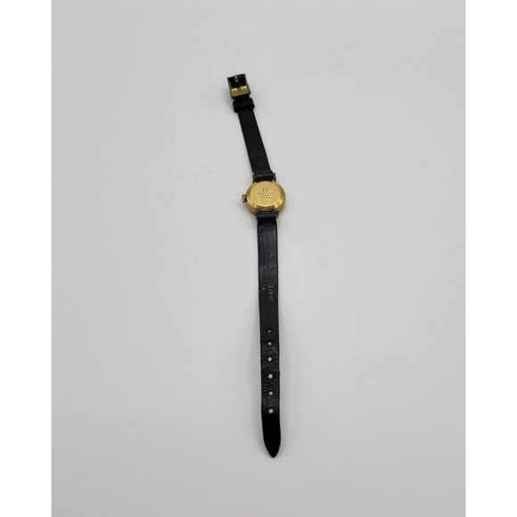 Vtg Solvil Et Titus Ladies Round Face Manual Wind Up Black Leather Band Watch - Picture 6 of 8